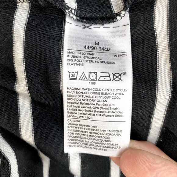 Banana Republic Threadsoft Black White Striped Long Sleeve Turtleneck Shirt M - Picture 4 of 14